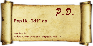 Papik Dóra névjegykártya